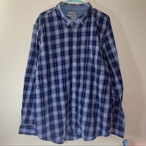 American Rag Top Button Down Flannel Pinstripe plaid Farmcore long sleeve shirt
